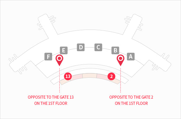 SK Telecom booth map for Incheon Airport Terminal 1