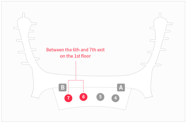 SK Telecom booth map for Incheon Airport Terminal 2